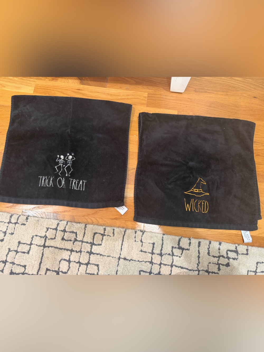 Rae Dunn Black Halloween towels